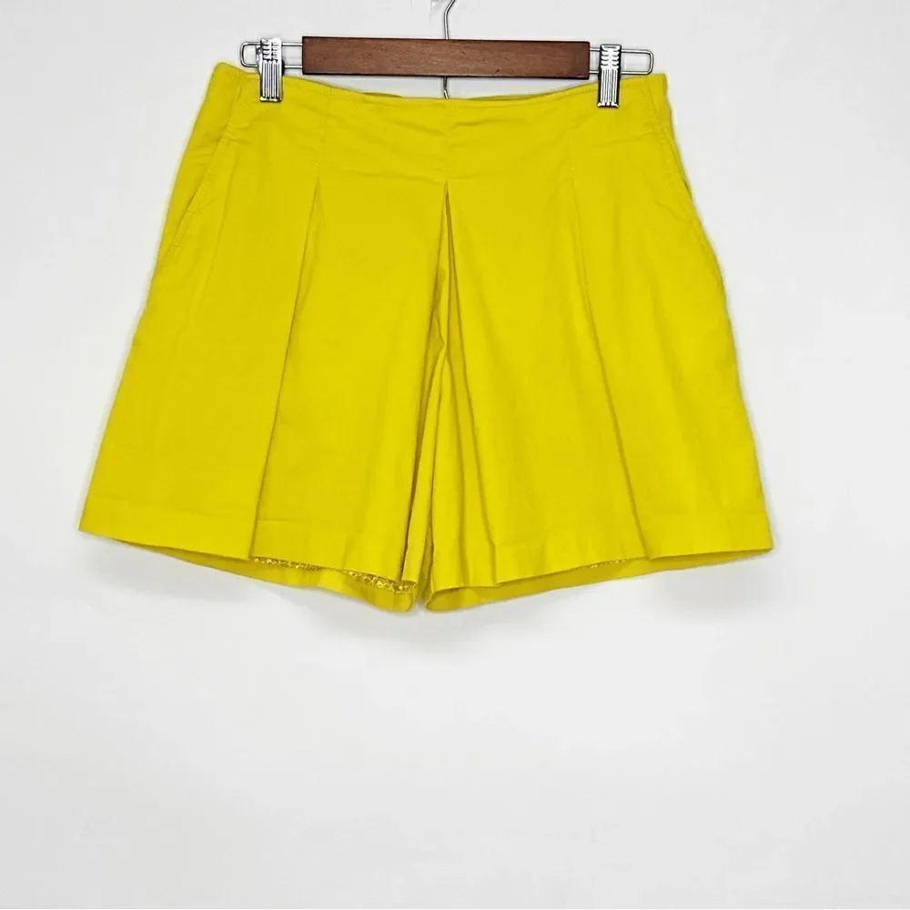 Anthropologie Maeve Bright Yellow Tennis Pleated High Rise Skort Size 4